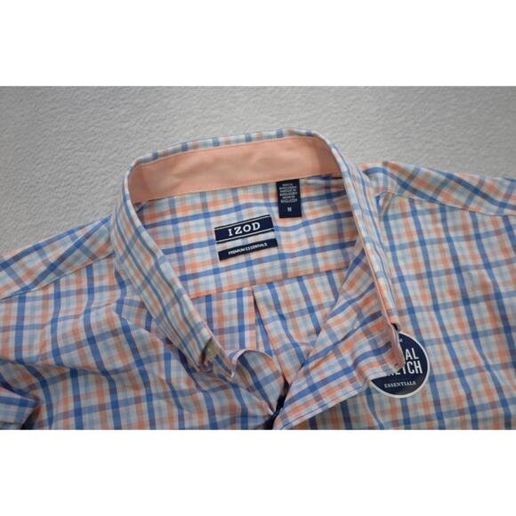 Izod Dress Shirt Long Sleeve Casual Button Up Plaid Mens Size Medium NWT - Picture 9 of 12